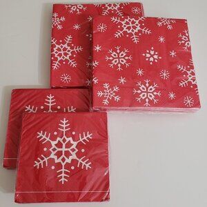 NWT - Snowflake Paper Napkins 2 sets ea. beverage and luncheon napkins (80)